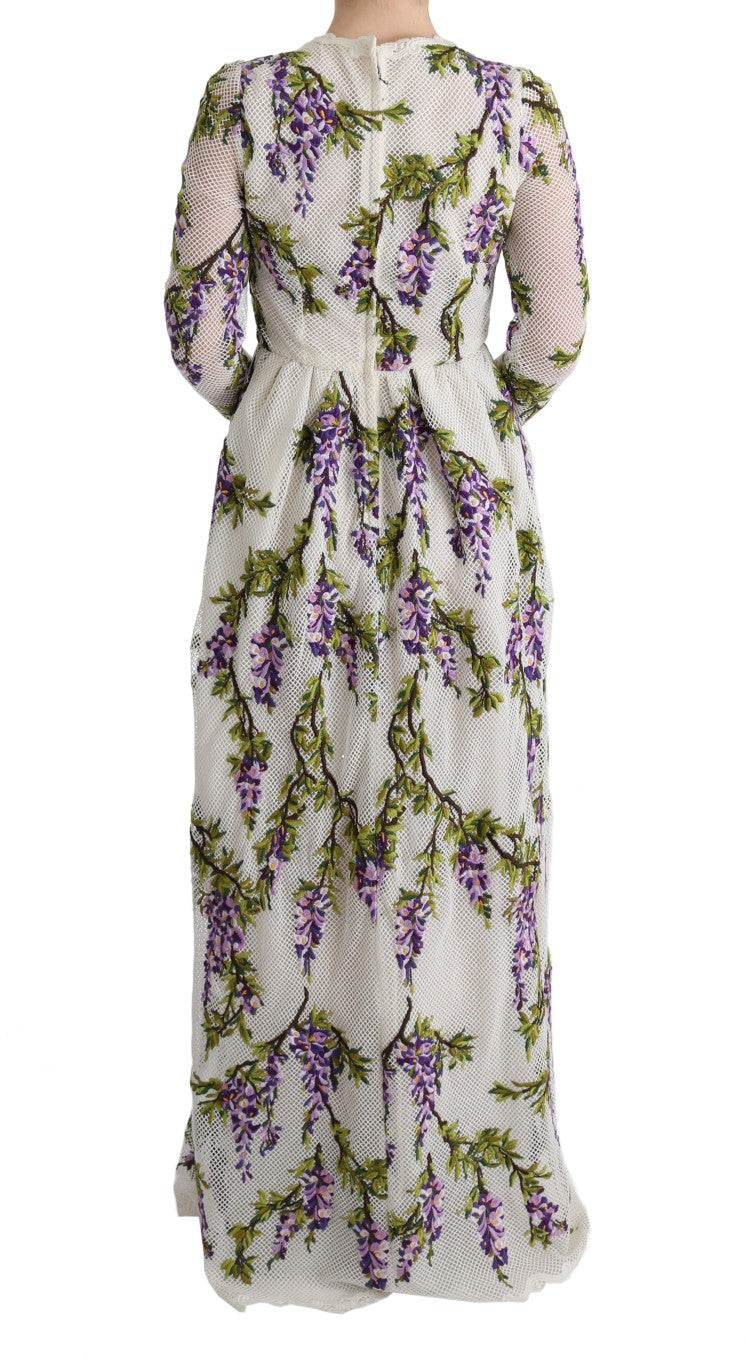 Dolce & Gabbana White Floral Embroidered Maxi Dress
