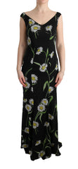 Dolce & Gabbana Sunflower Silk Stretch Sheath Dress