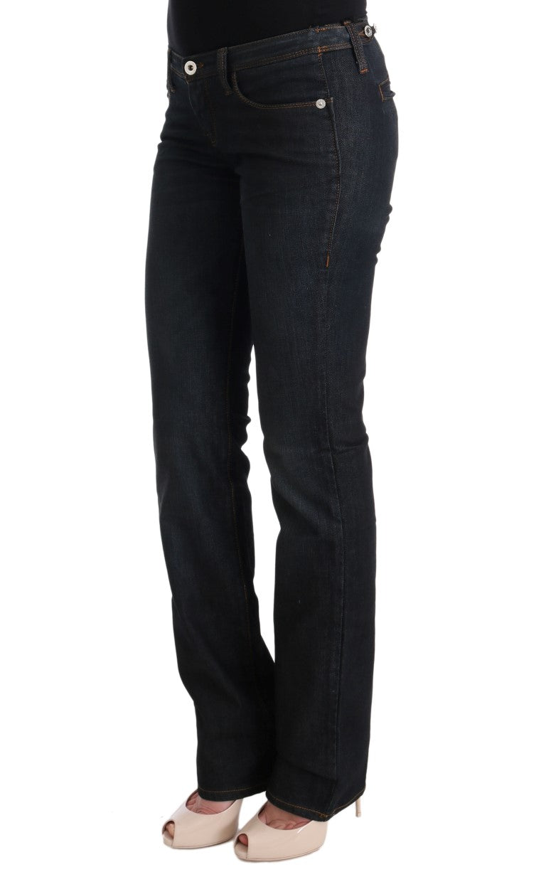 Costume National Gray Cotton Slim Flared Jeans