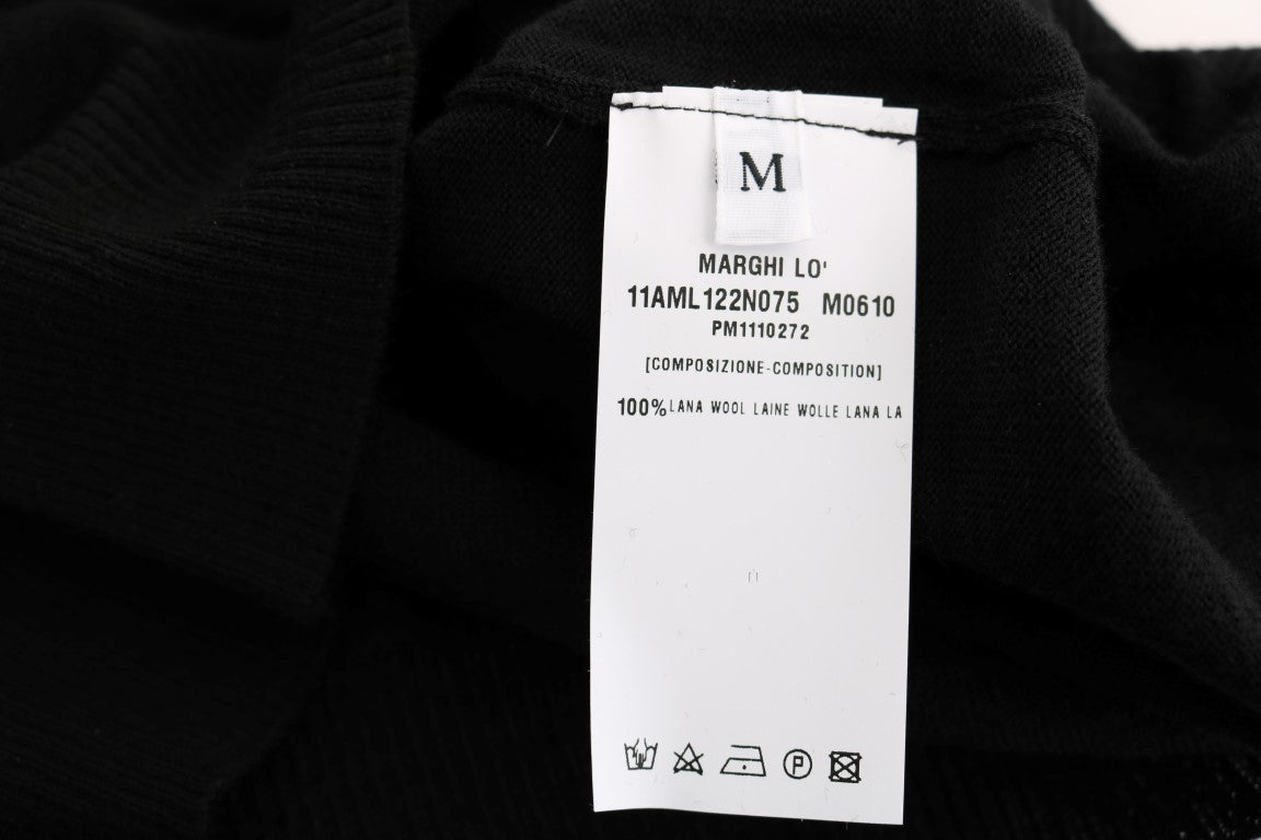 MARGHI LO' Black Wool Long Sleeve Shift Dress