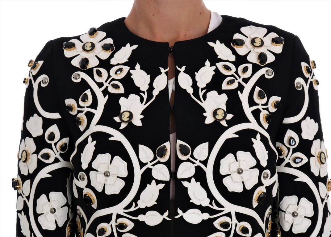 Dolce & Gabbana Black Baroque Floral Crystal Jacket