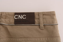 Costume National Beige Cotton Stretch Slim Fit Jeans