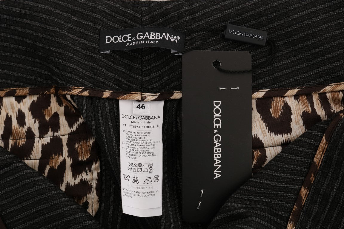 Dolce & Gabbana Gray Wool Stretch Slim Dress Pants