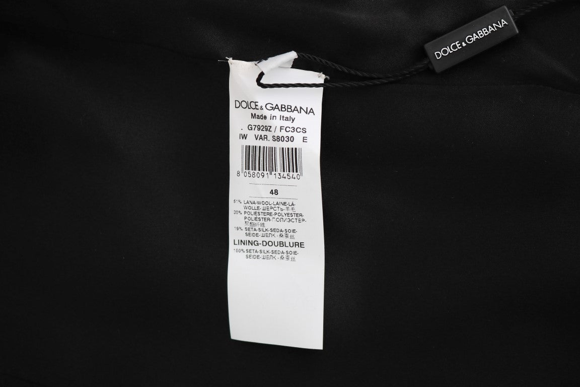 Dolce & Gabbana Gray Wool Patterned Slim Vest