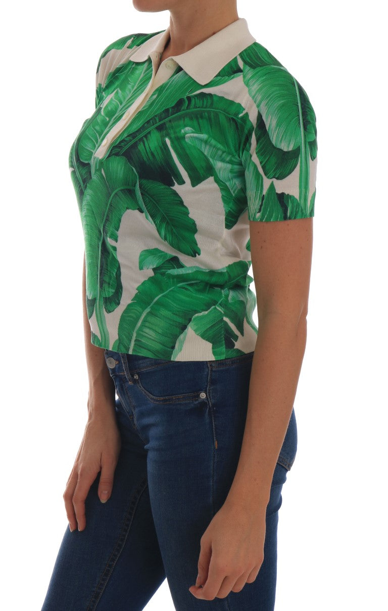 Dolce & Gabbana Green Banana Leaf  Polo T-shirt
