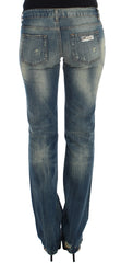Cavalli Blue Cotton Low Waist Jeans