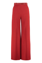 High-waist crêpe trousers