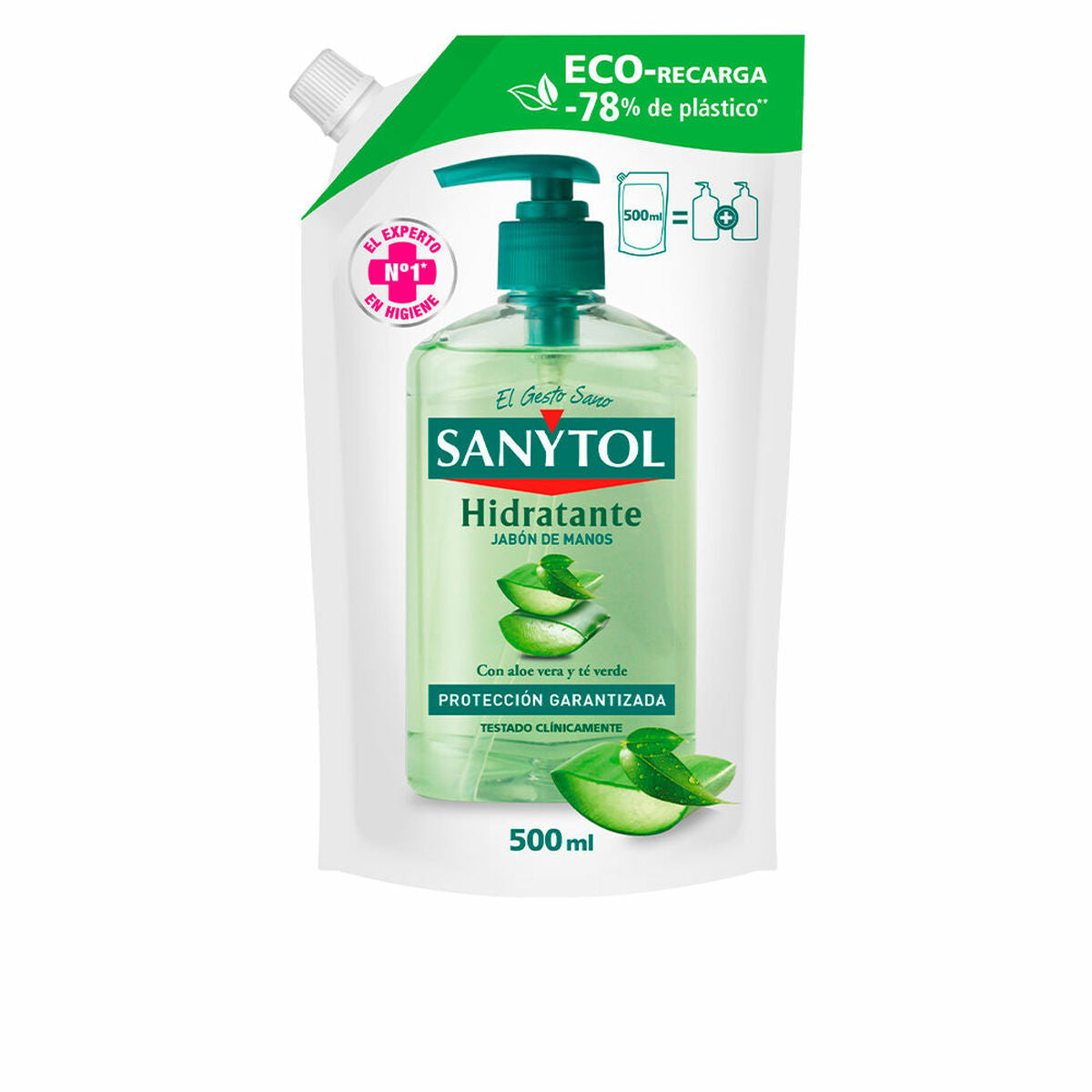 Savon pour les Mains Sanytol Rechange Aloe Vera 500 ml