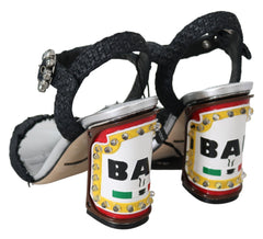 Dolce & Gabbana Black Crystals LED LIGHTS Sandals Shoes
