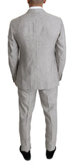 Dolce & Gabbana Gray Single Breasted 2 Piece Linen NAPOLI Suit