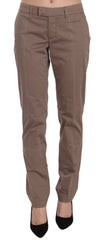 Dondup Chic Brown Straight Cut Trousers