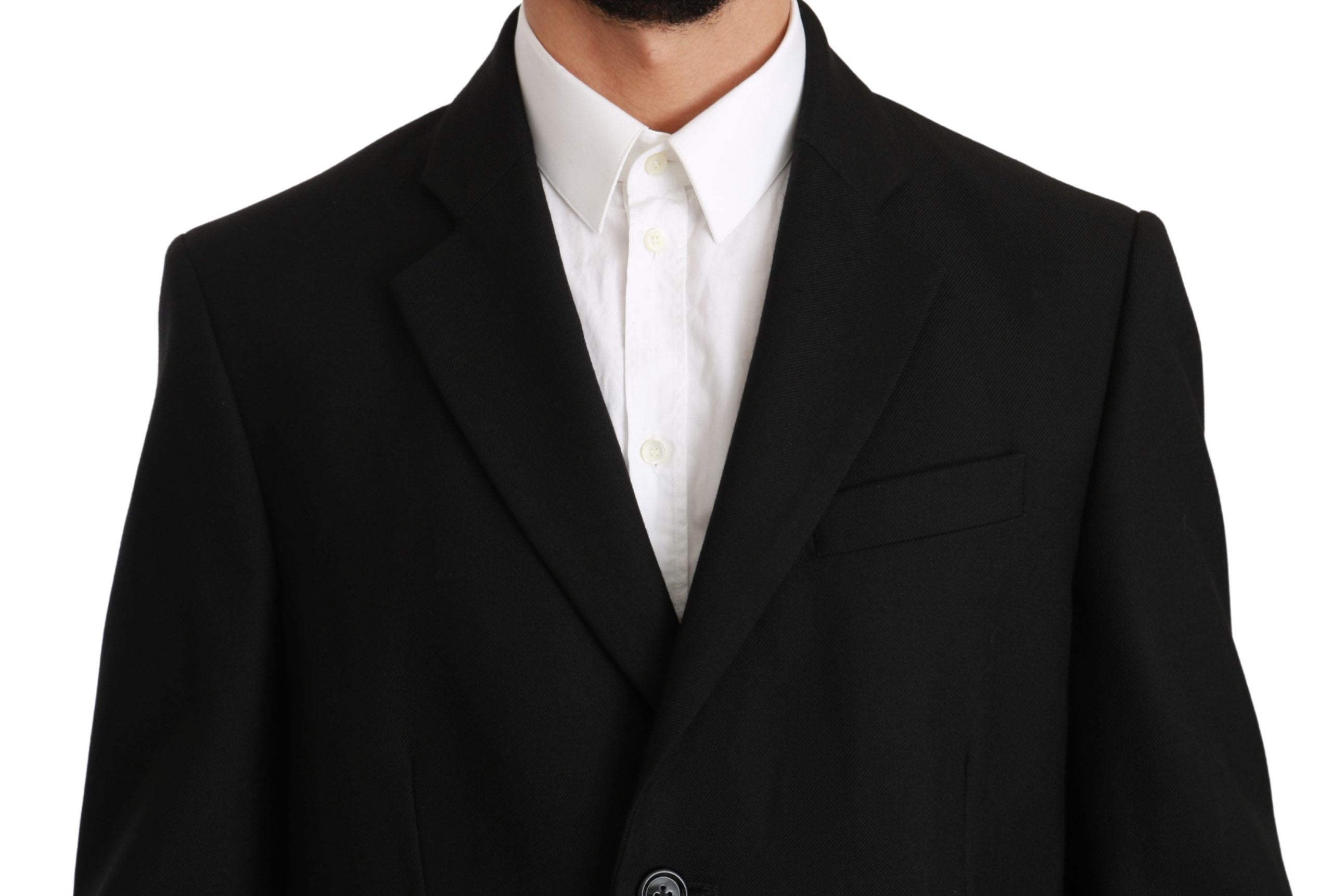 Dolce & Gabbana Black 100% Wool Jacket Coat Blazer