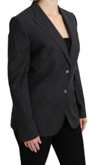 Dolce & Gabbana Gray Single Breasted Blazer Cotton Jacket