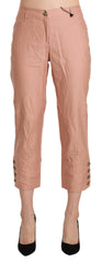 Ermanno Scervino Cotton Pink High Waist Cropped Trouser Pants