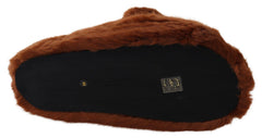 Dolce & Gabbana Brown Teddy Bear Slippers Sandals Shoes
