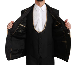 Dolce & Gabbana Black Single Breasted 3 Piece SICILIA Suit