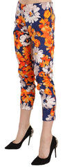 LANACAPRINA Floral Print Skinny Mid-Waist Pants