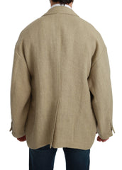 Dolce & Gabbana Beige Jacket Coat 100% Jute Blazer Coat