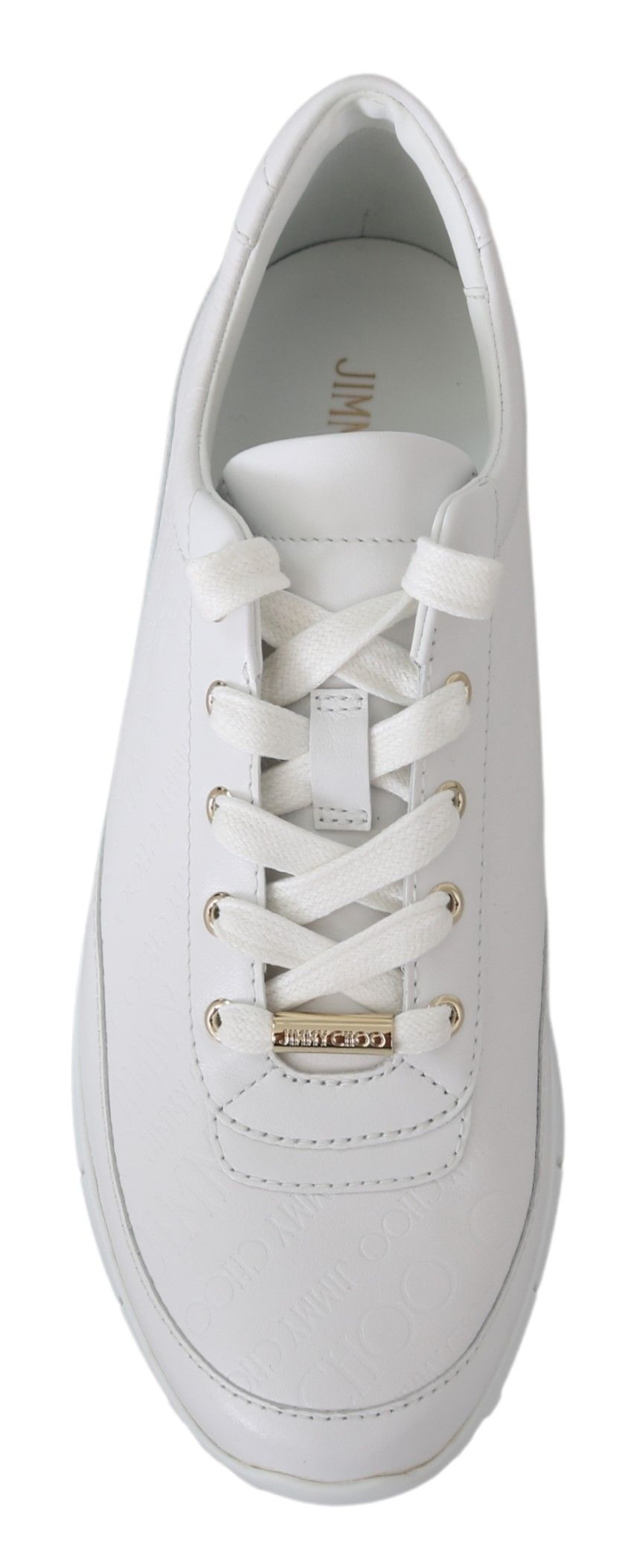 Jimmy Choo White Leather Monza Sneakers