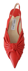 Jimmy Choo Annabell Flat Nap Chilli Leather Flat Shoes