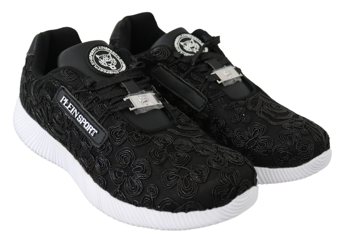 Plein Sport Black Polyester Runner Joice Sneakers Shoes