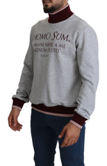 Dolce & Gabbana Gray Homo Sum Turtleneck Pullover Sweater