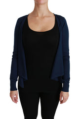 Dolce & Gabbana Blue Long Sleeve Cardigan Vest Cashmere Sweater