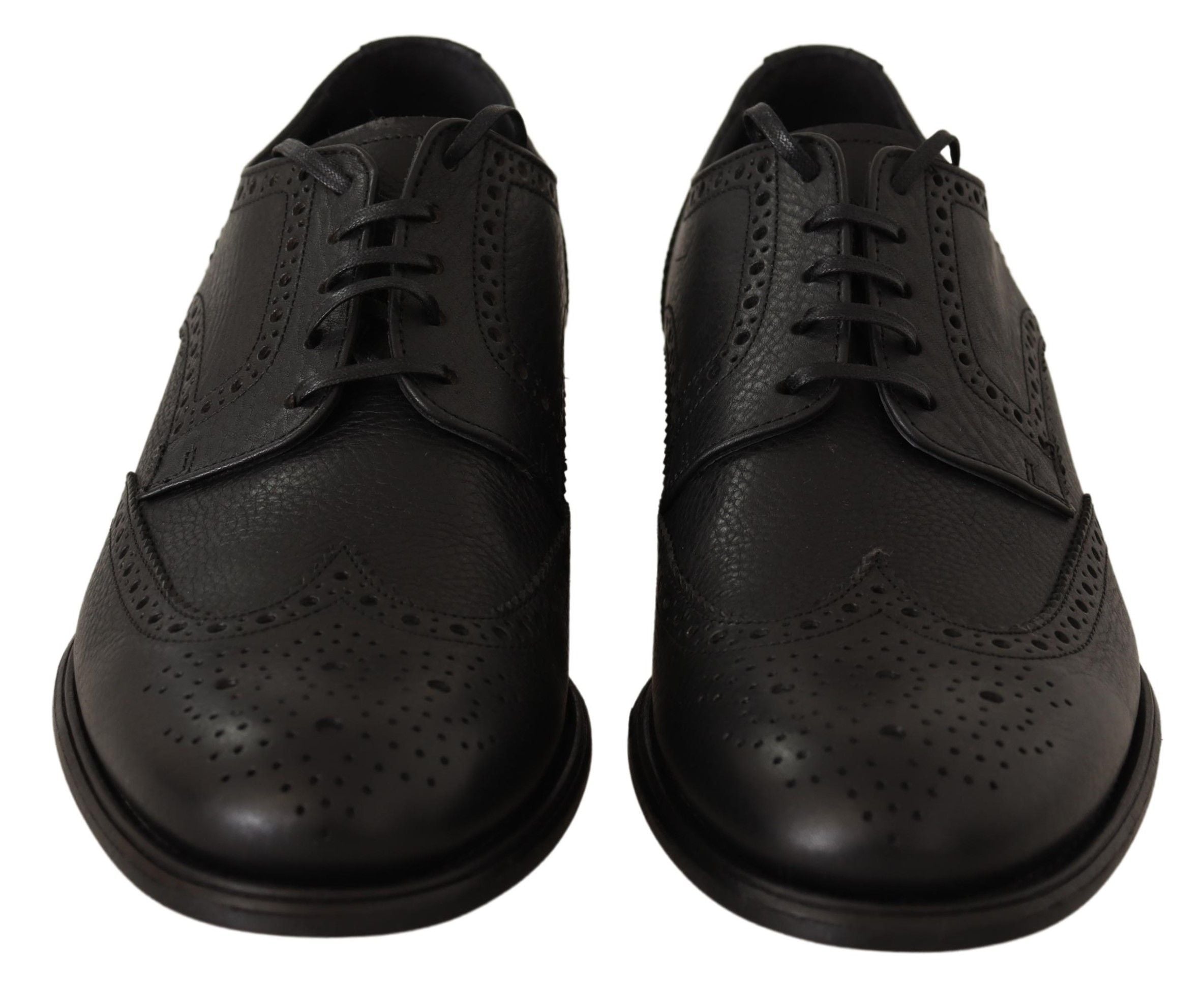 Dolce & Gabbana Black Leather Oxford Wingtip Formal Dress Shoes
