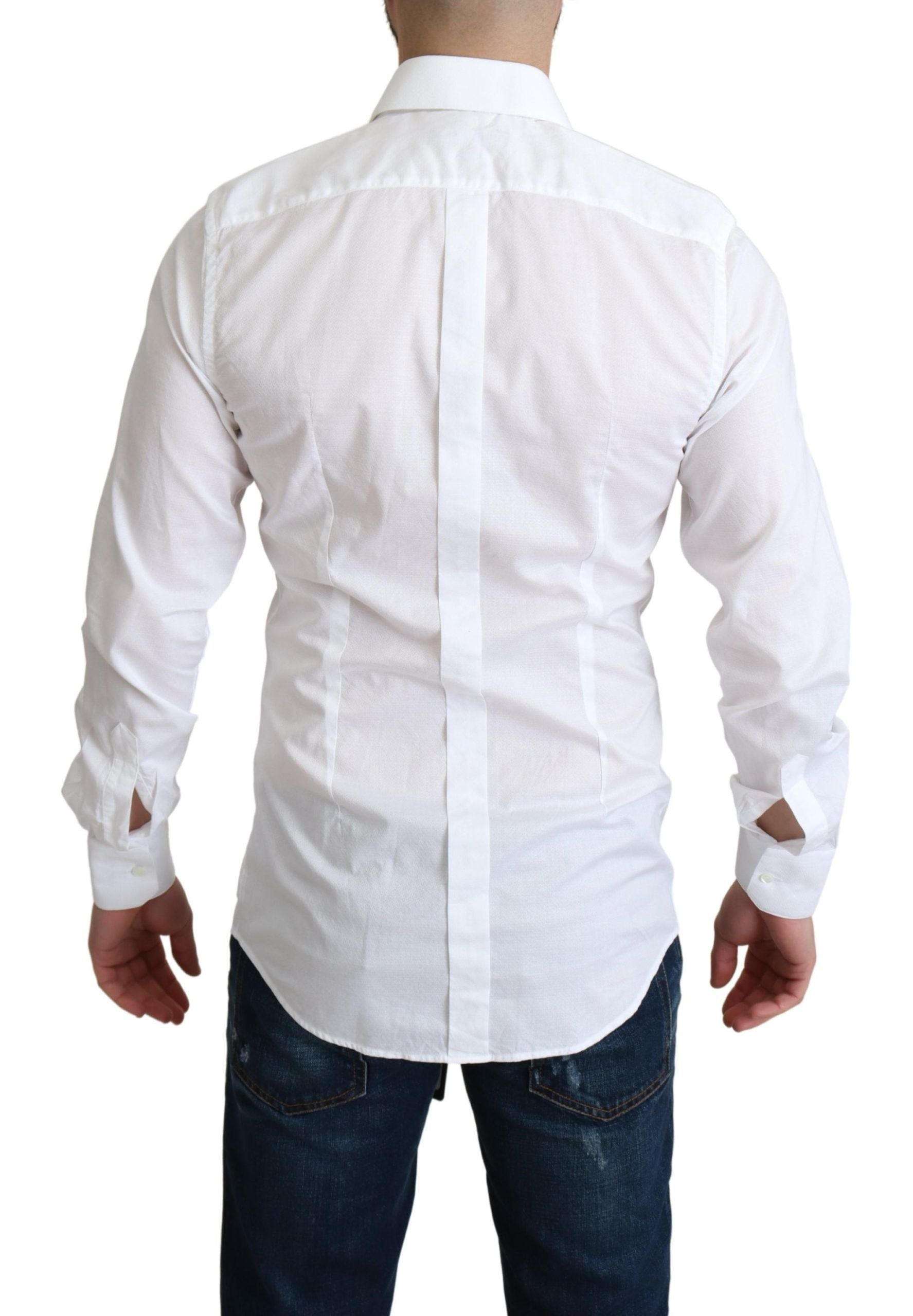 Dolce & Gabbana White Cotton Long Sleeves Formal Shirt