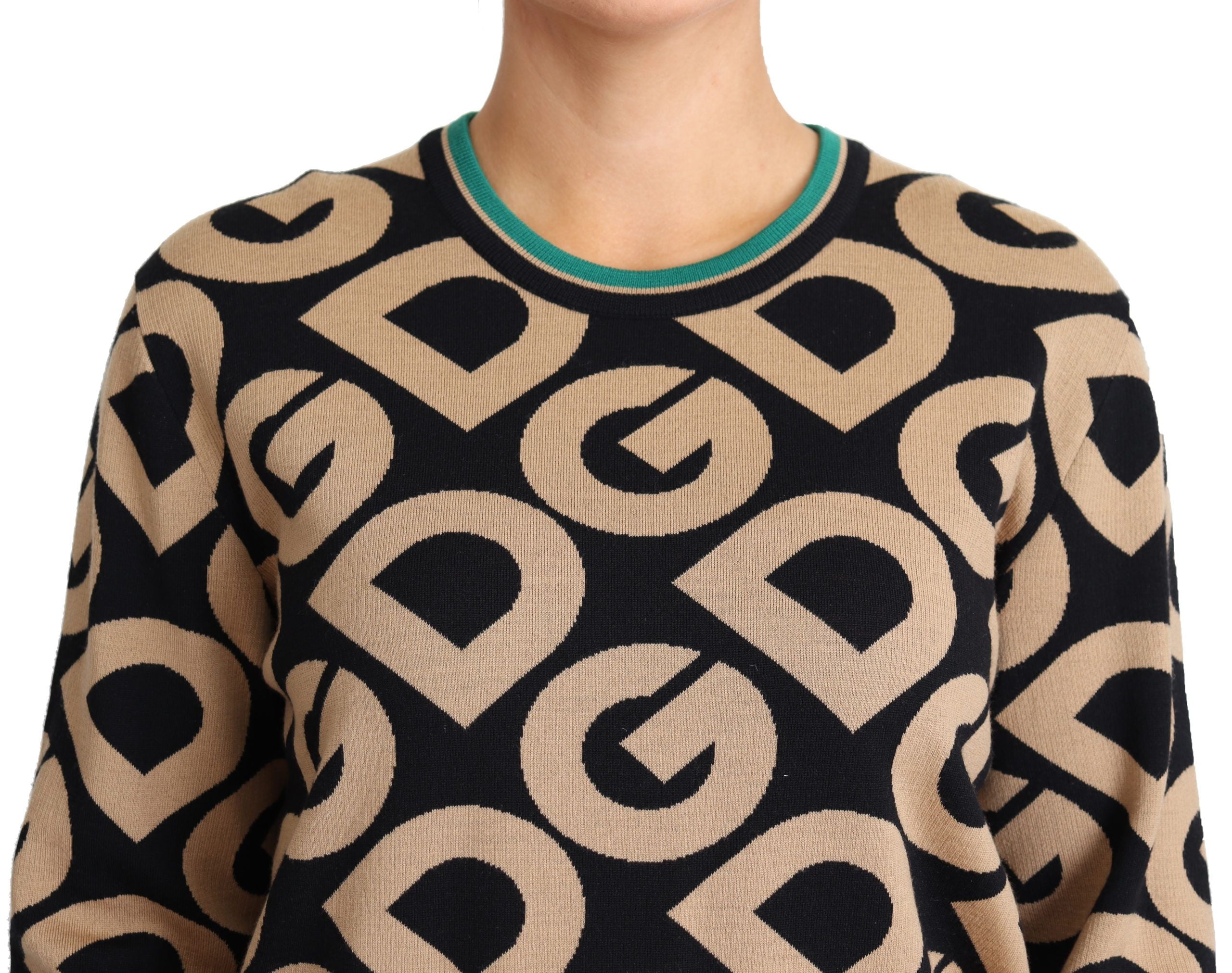 Dolce & Gabbana Multicolor DG Mania Wool Crewneck Pullover Sweater