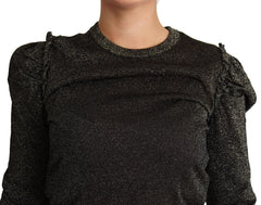Dolce & Gabbana Black Gold Cropped Women Pullover Sweater