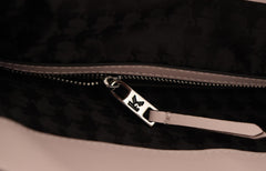 Karl Lagerfeld Elegant Mauve Chalk Leather Shoulder Bag