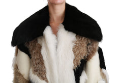 Dolce & Gabbana Sheep Fur Shearling Cape Jacket Coat