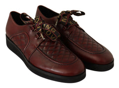 Dolce & Gabbana Elegant Bordeaux Derby Leather Shoes