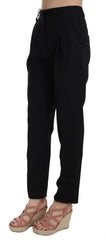 Dolce & Gabbana Black Button Pleated Tapered Trouser Pants