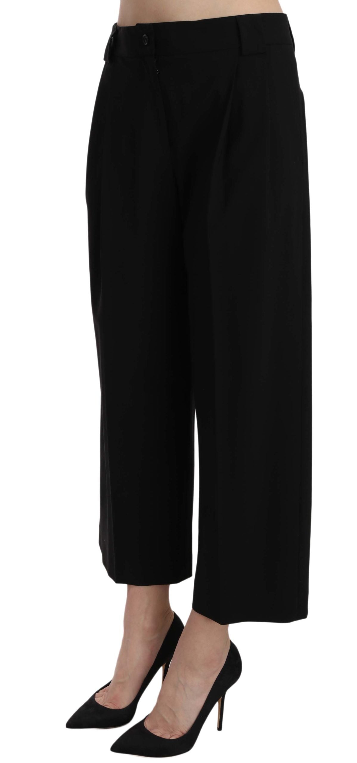 Dolce & Gabbana Black Print Trousers Pants