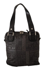 WAYFARER Chic Black and Gray Fabric Shoulder Handbag