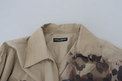 Dolce & Gabbana Beige Cotton Button-Down Casual Shirt