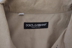 Dolce & Gabbana Beige Cotton Button-Down Casual Shirt