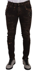 Dolce & Gabbana Slim Fit Distressed Skinny Denim Jeans