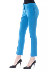 BYBLOS Chic Light Blue Skinny Pants with Lateral Zip Closure