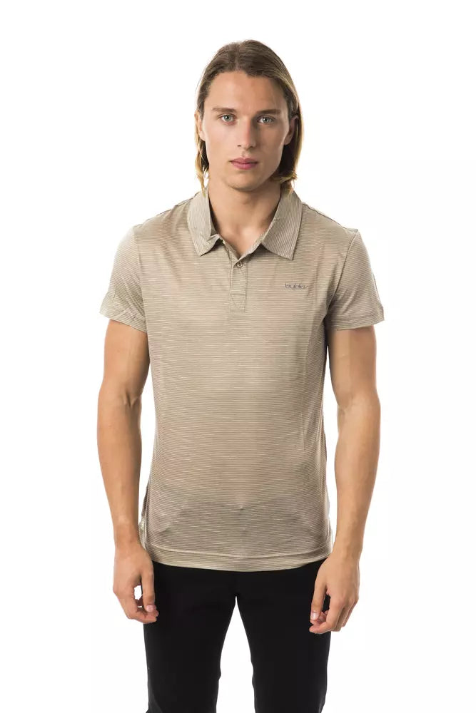 BYBLOS Gray Cotton Polo Shirt