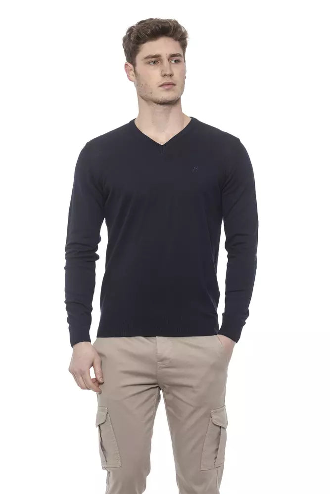 Conte of Florence Blue Cotton Sweater