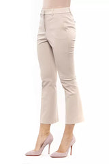 Peserico Elegant Beige Stretch Slim Trousers