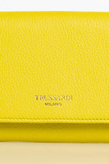 Trussardi Elegant Yellow Mini Leather Wallet